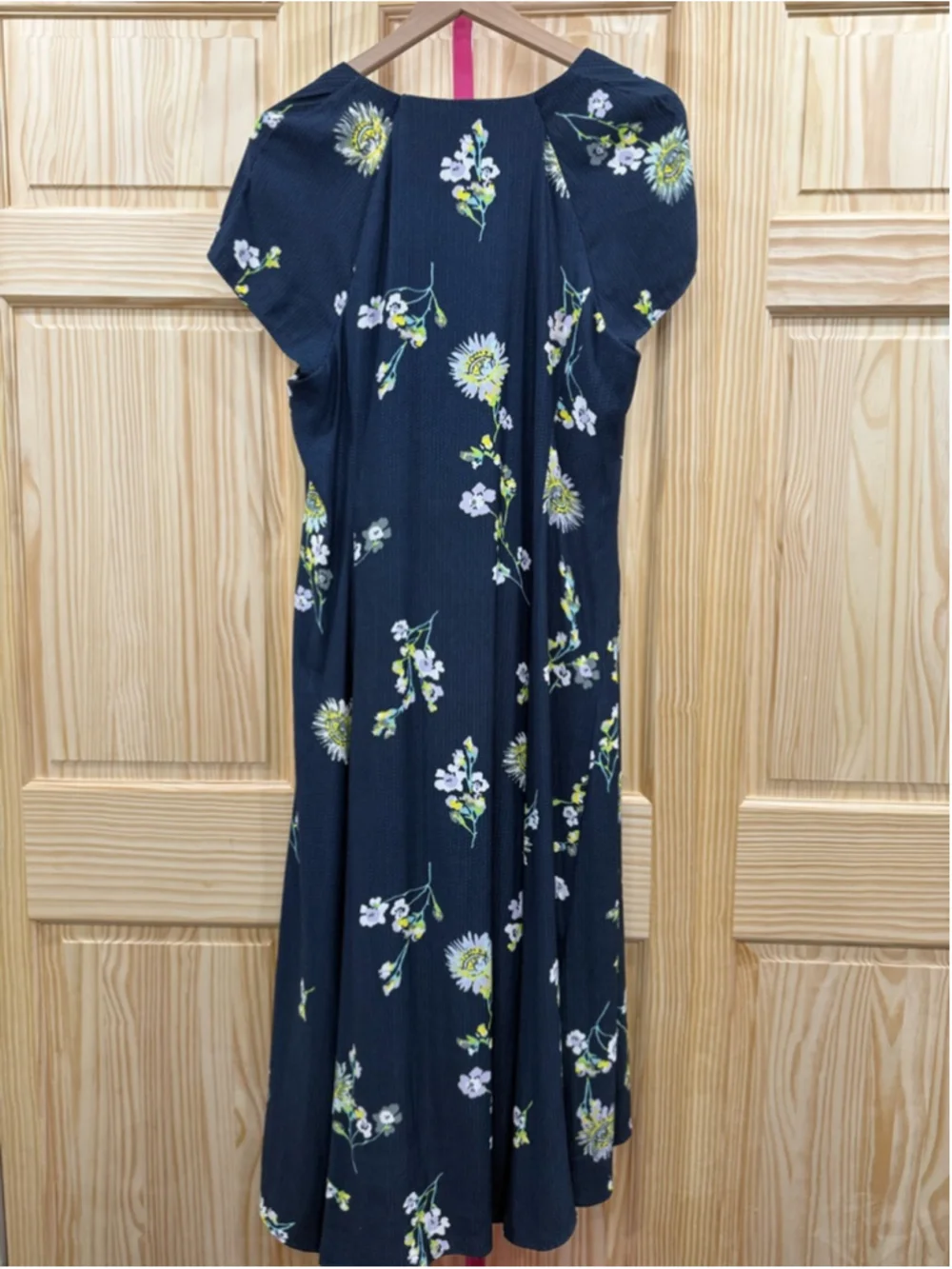 Free People Lost In You Floral High Low Midi Dress Navy Boho Large